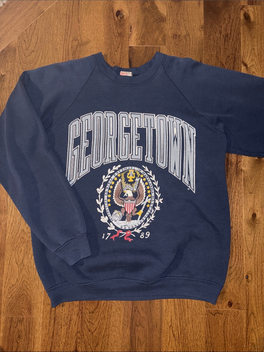 Vintage Georgetown Navy Crewneck Sweatshirt with Crest